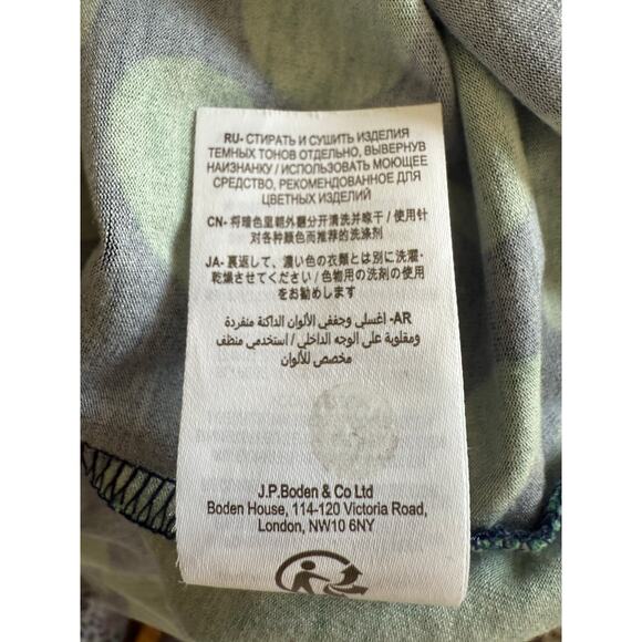 Boden Green/Navy Fit & Flare Long Sleeve Dress, Pockets, Stretch Size 10P - Picture 5 of 5